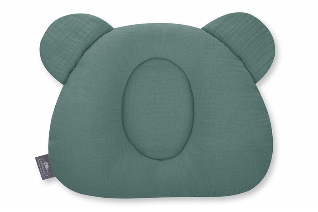 Sleepee Teddy Bear lapos mackó párna muszlin, Ocean Green világoszöld