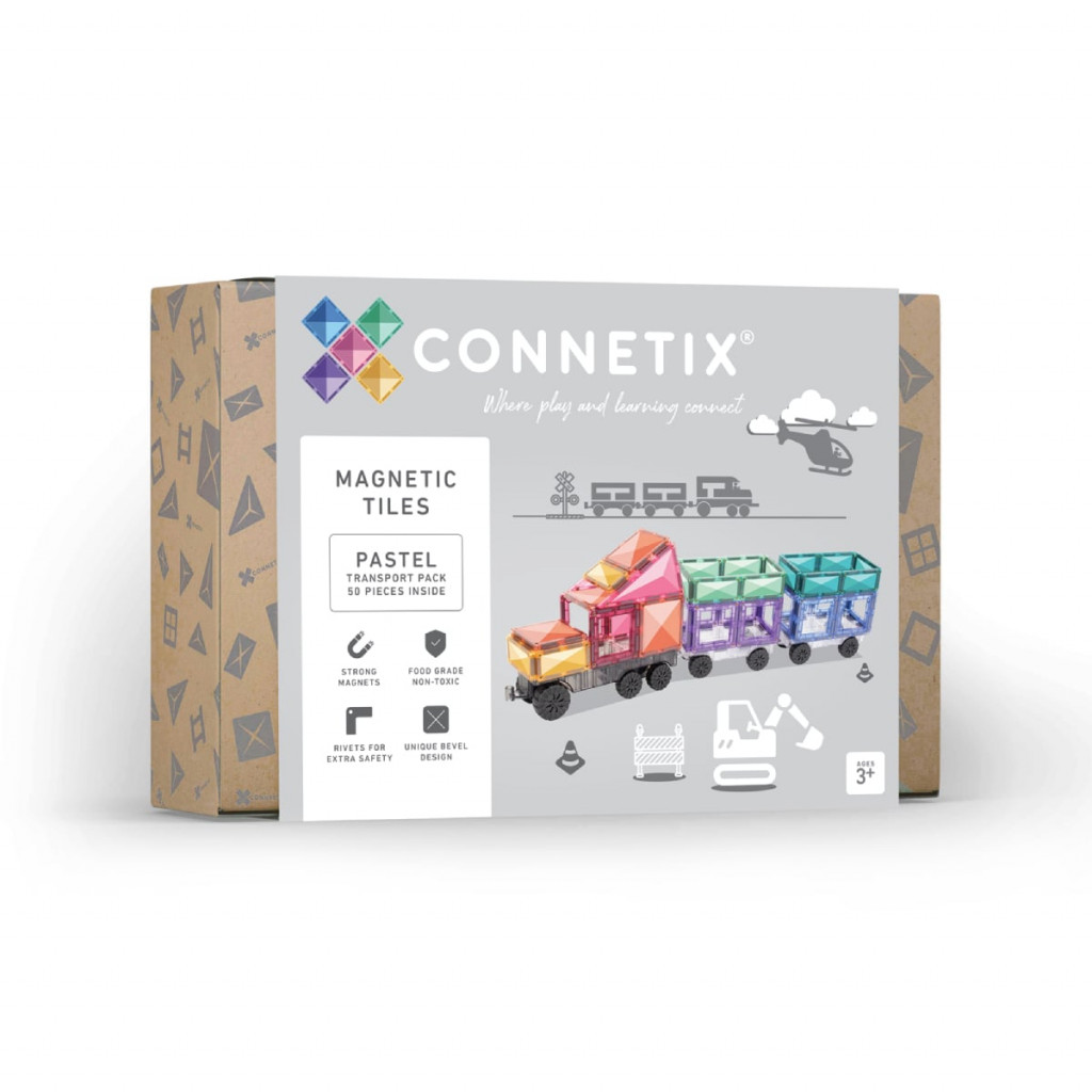 Connetix Connetix Mágneses építőjáték - Pastel Transport 50 db