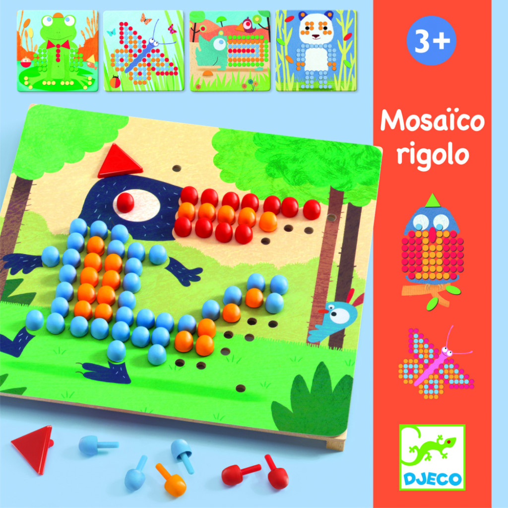 DJECO Pötyi mozaik - Vadállatok - Mosaico Rigolo