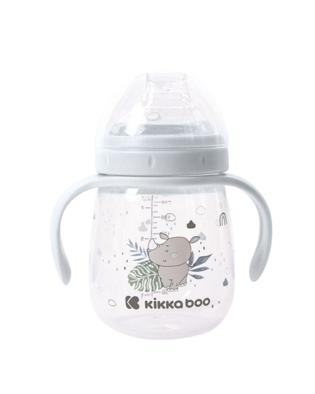 KikkaBoo Bögre szilikon szájkosárral 240ml Savanna kék
