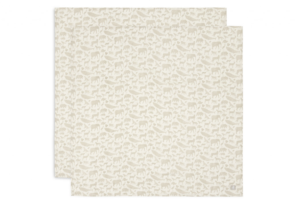 Jollein Pelenkák 2db 115x115cm Állatok Nougat