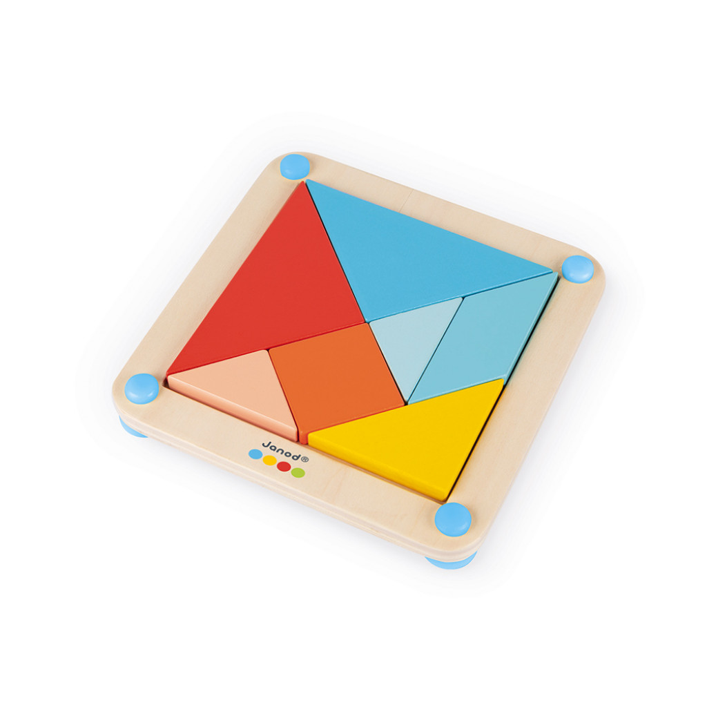 Janod Origami Tangram mintákkal 25 db kártya, Montessori sorozat 