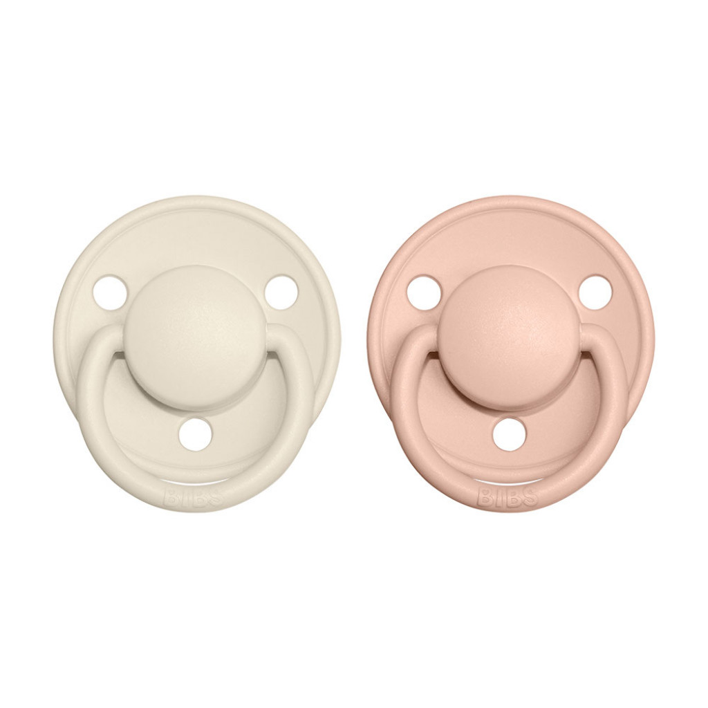 BIBS De Lux cumik természetes kaucsukból 2db – 1-es méret (Ivory / Blush) 