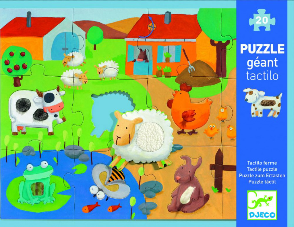 DJECO Óriás puzzle - Tanya - Tactile farm puzzle