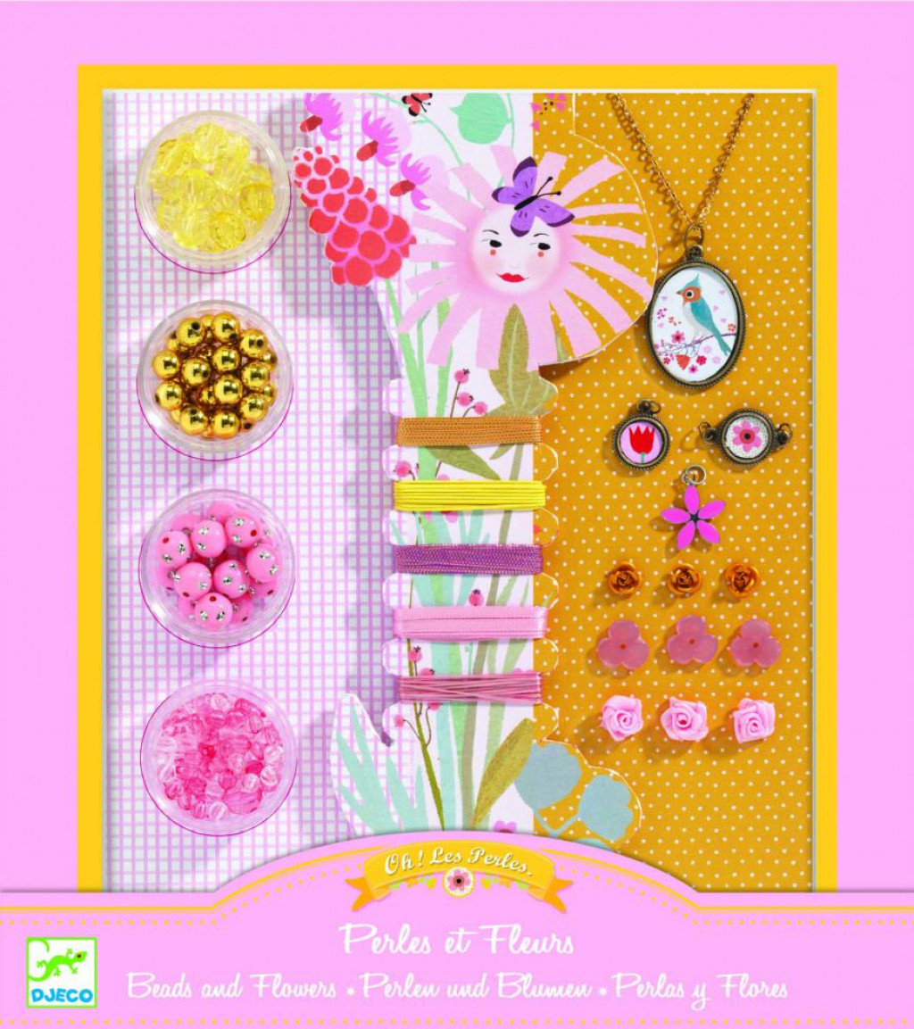 DJECO Ékszerkészító készlet - Gyöngyök és virágok - Pearls and flowers