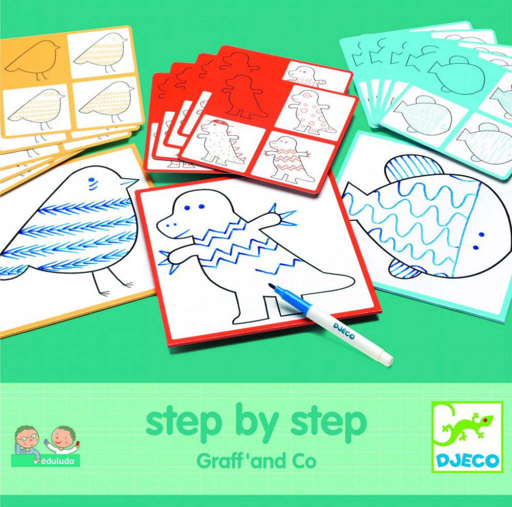 DJECO Rajzolás lépésről lépésre - Step By Step Graff' and Co