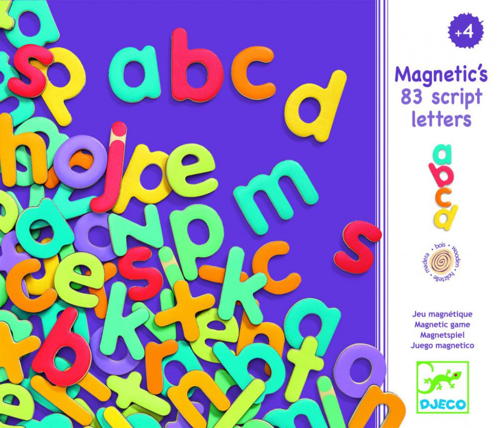 DJECO Mágneses betűkészlet  - Kisbetűk - 83 script letters
