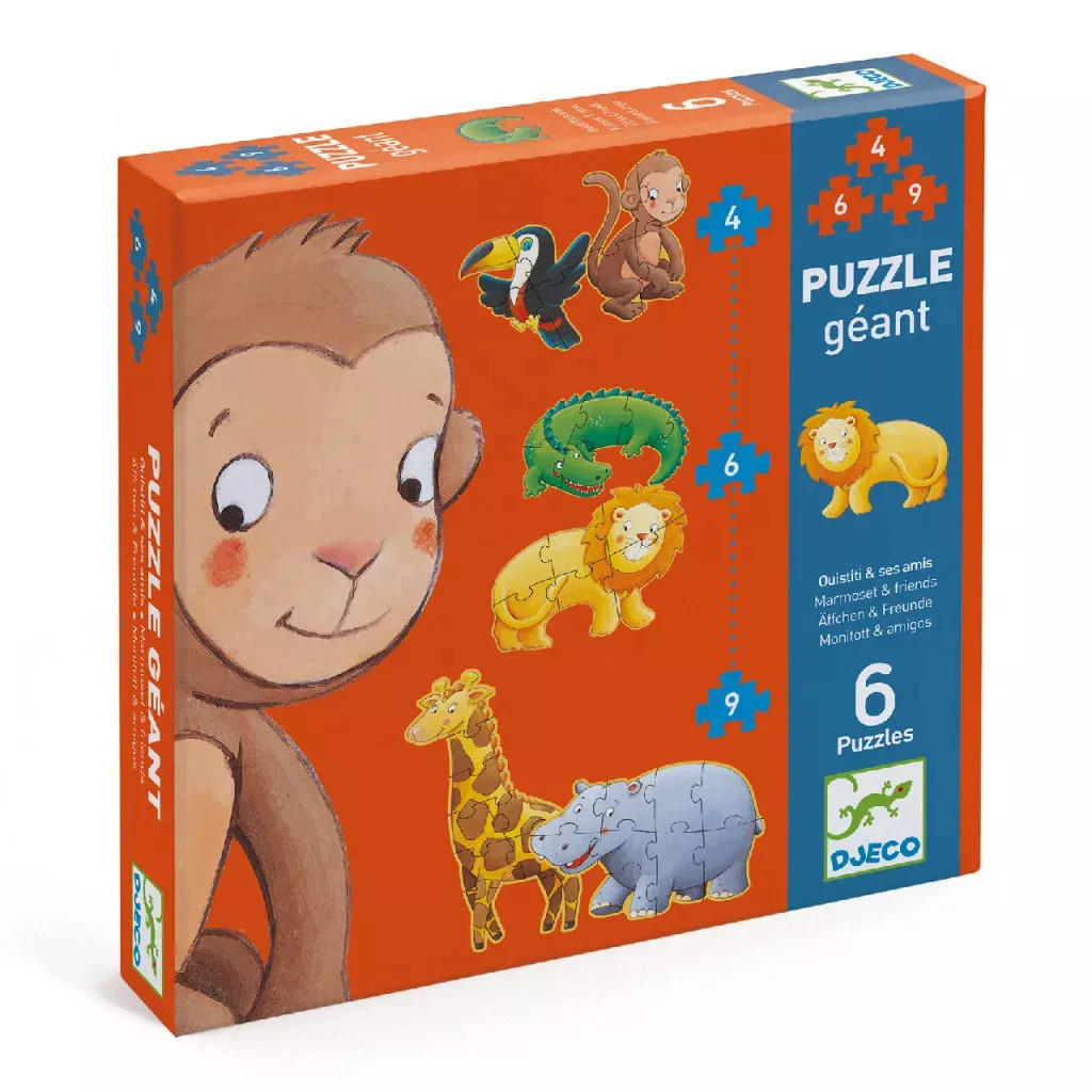 DJECO Óriás puzzle - Marmoset és barátai - Marmoset and friends