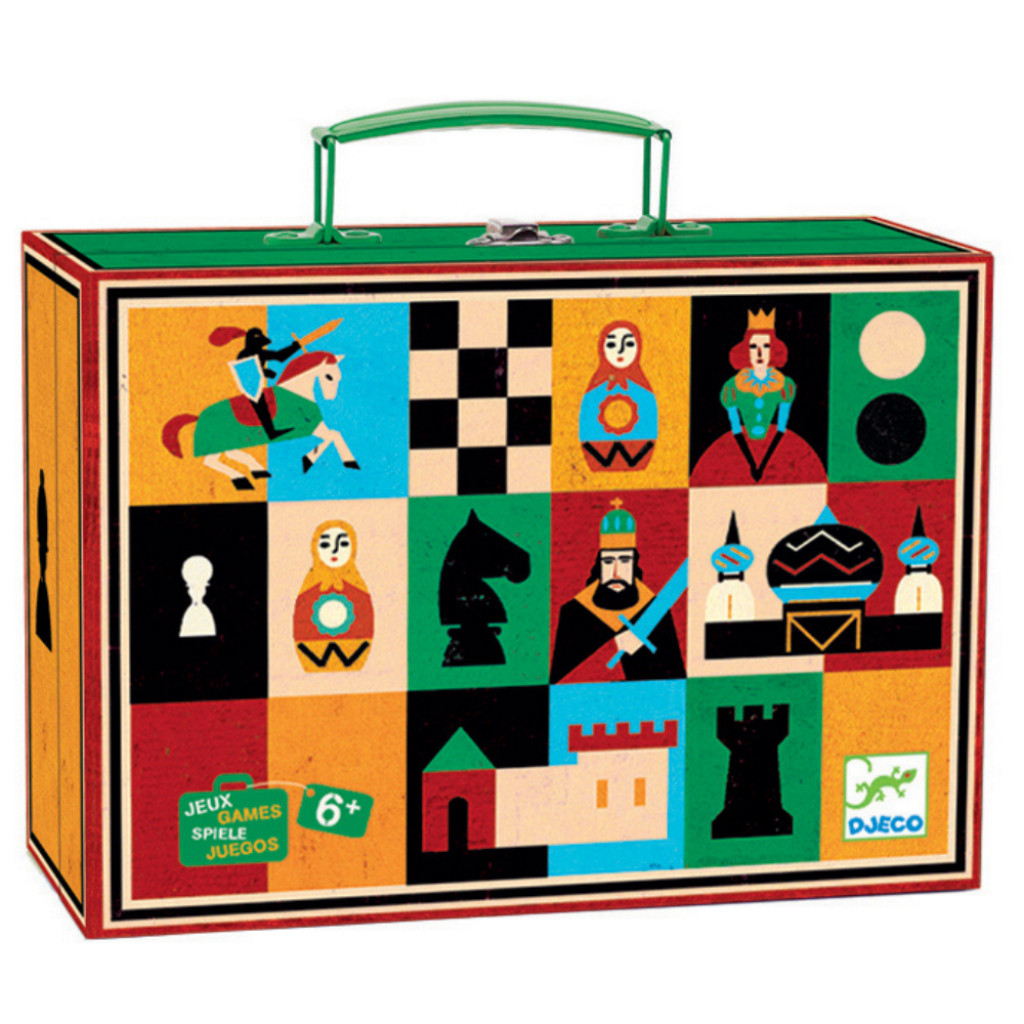 DJECO Társasjáték klasszikus - Sakk, Kínai sakk és Dáma - Chess+Checkers