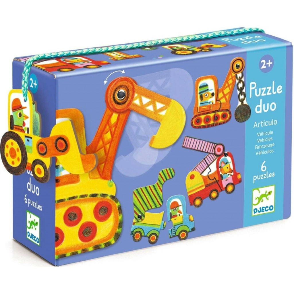 DJECO Párositó puzzle - Munkagépek - Articulo vehicles