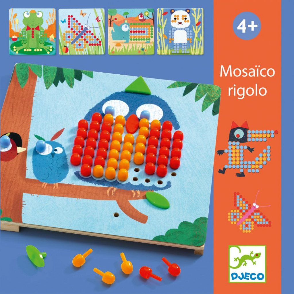 DJECO Pötyi mozaik - Vadállatok - Mosaico Rigolo