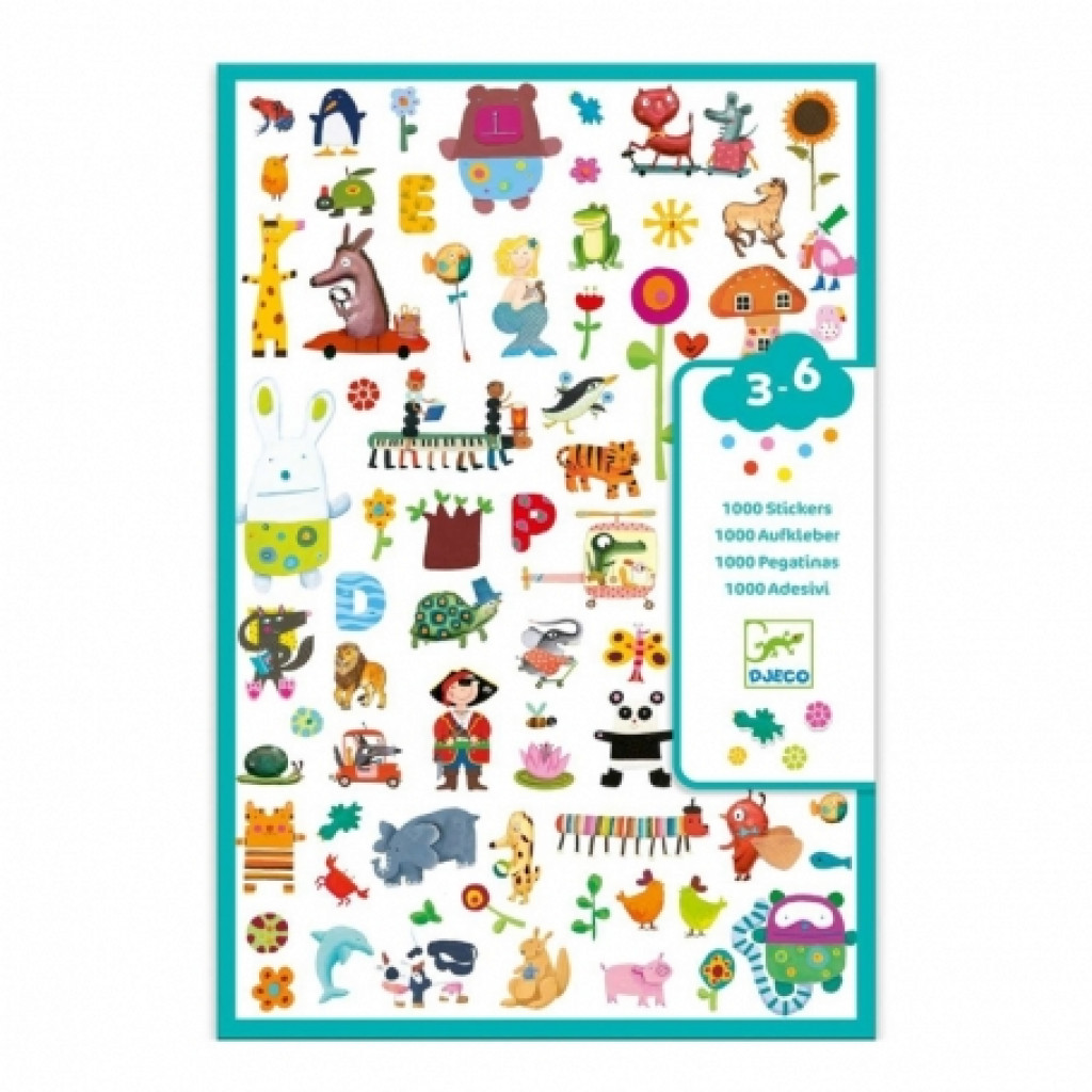 DJECO Matricák - 1000 matrica - 1000 stickers for little ones