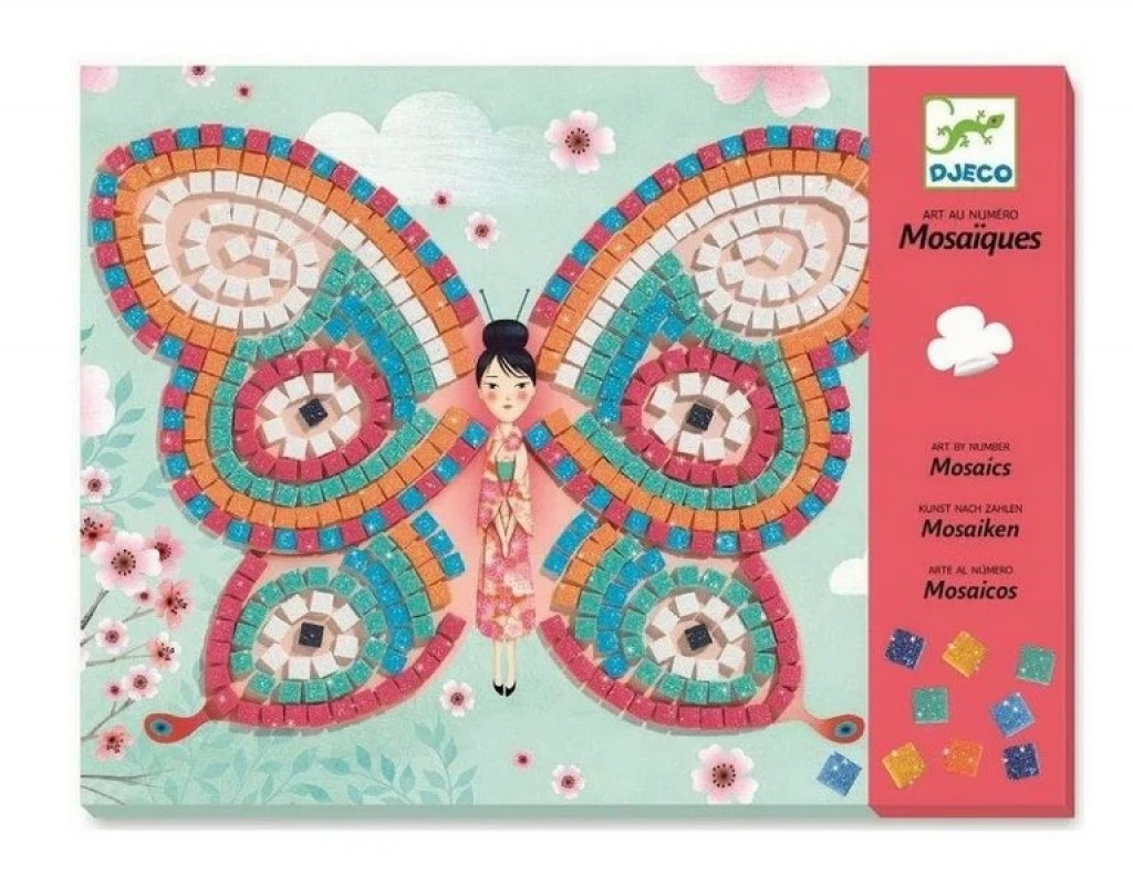 DJECO Mozaikkép készítés - Pillangók - Butterflies