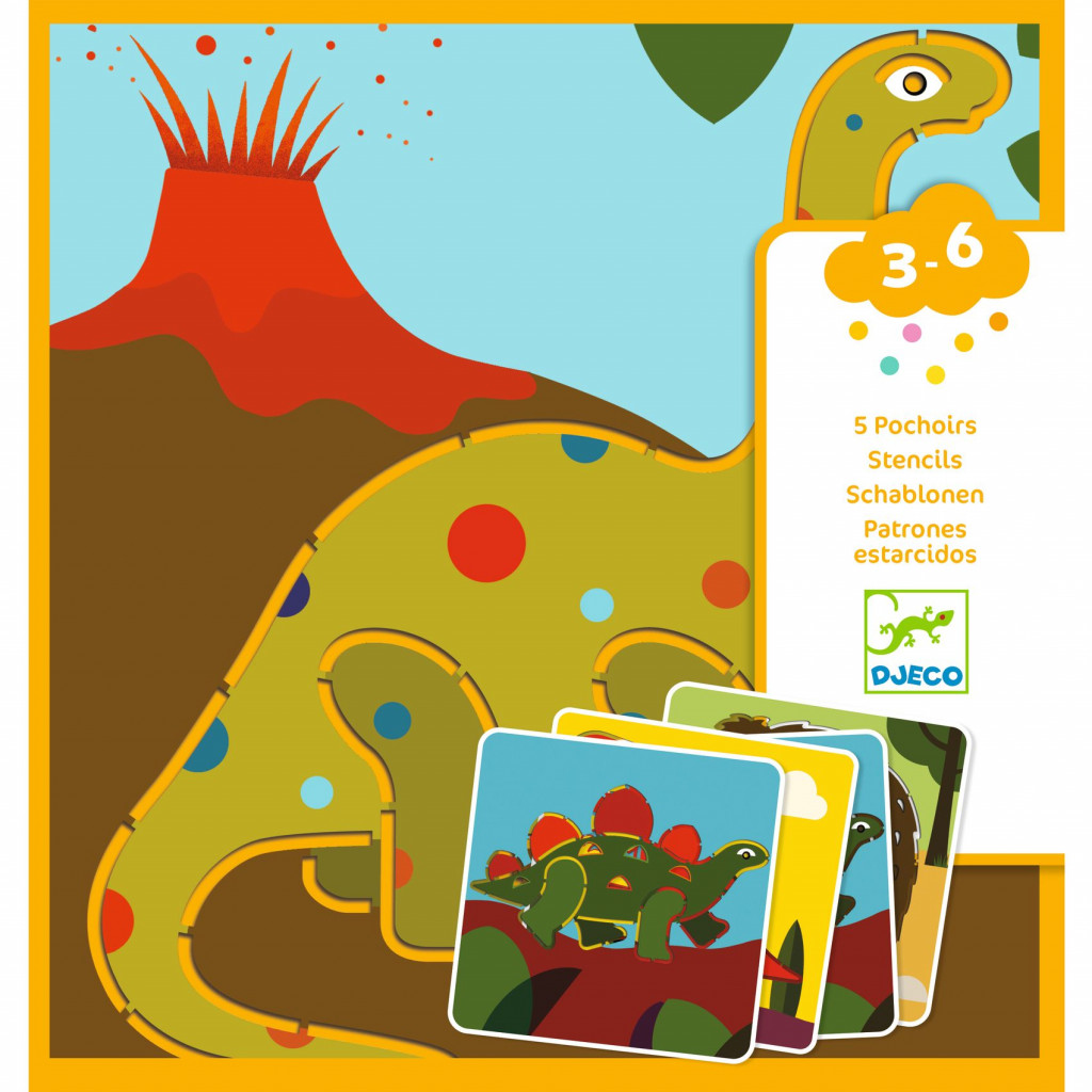 DJECO Rajzsablonok - Dínók - Dinosaurs