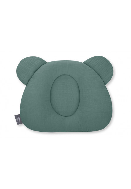 Teddy Bear lapos mackó párna muszlin, Ocean Green világoszöld