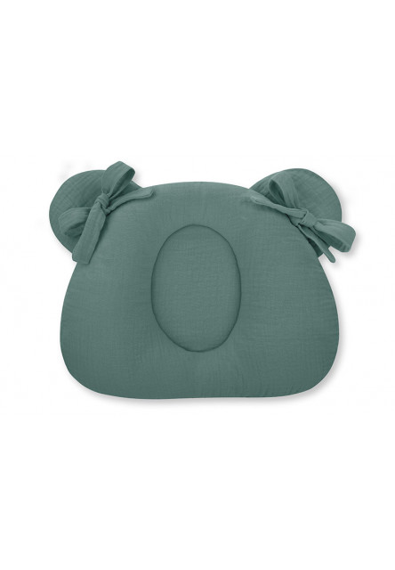 Teddy Bear lapos mackó párna muszlin, Ocean Green világoszöld