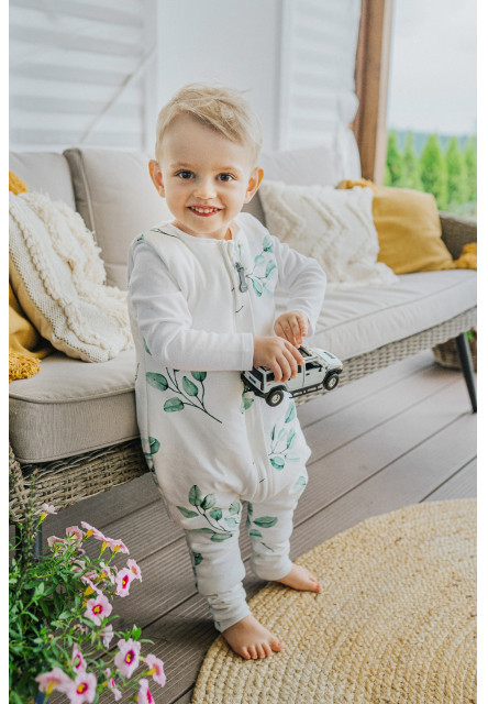 Kétoldalas hálózsák lábakkal Sleepee, Bohemian Green / Botanic - M méret