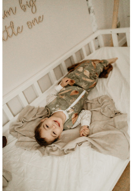 Kétoldalas hálózsák lábakkal Sleepee, Bohemian Green / Botanic - M méret