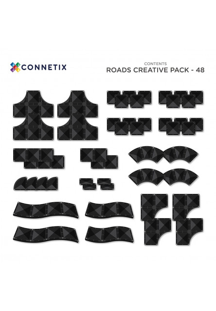 Connetix Mágneses építőjáték - Creative Roads Pack 48 db