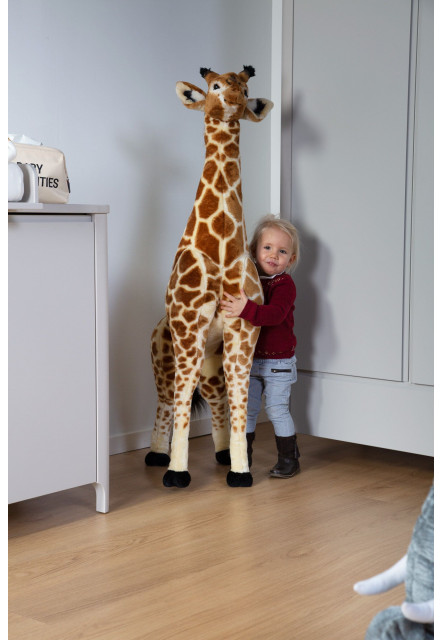 Kitömött Álló Zsiráf - 50x40x135 Cm - Barna/Sárga