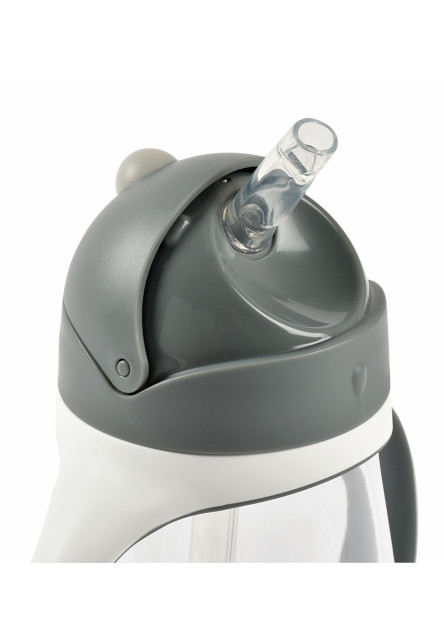 Szívószálas Ivópohár 300 ml - Sötétszürke