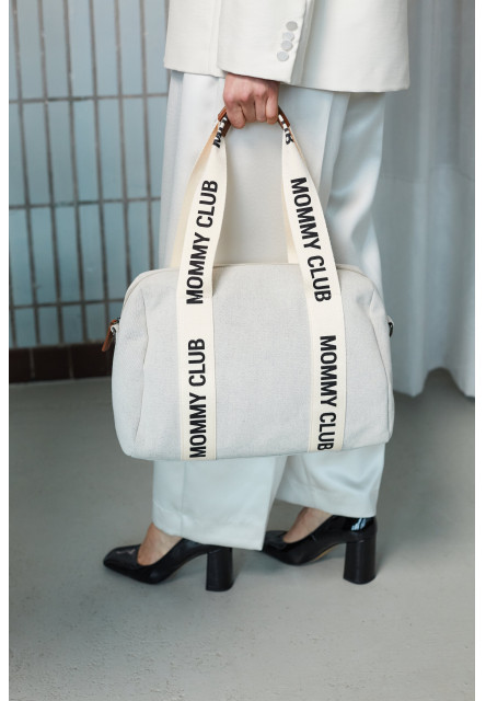 Mommy Club Signature Canvas Off White pelenkázó táska