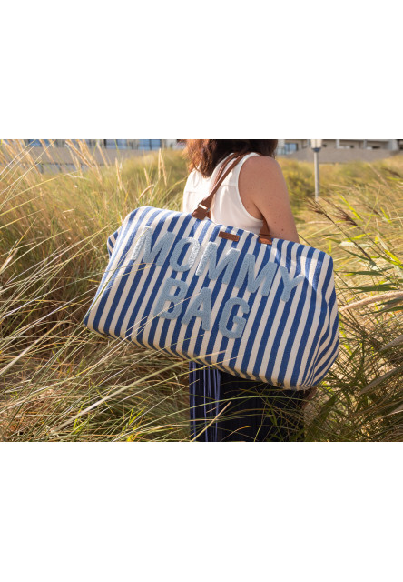 Pelenkázó táska Mommy Bag vászon Elektromos kék