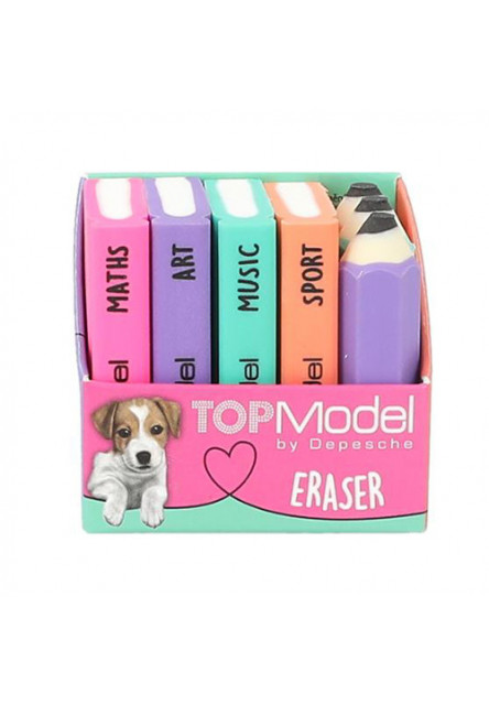 Radírgumi készlet tankönyvek és ceruzák alakjában Top Model, 7 db Top Model