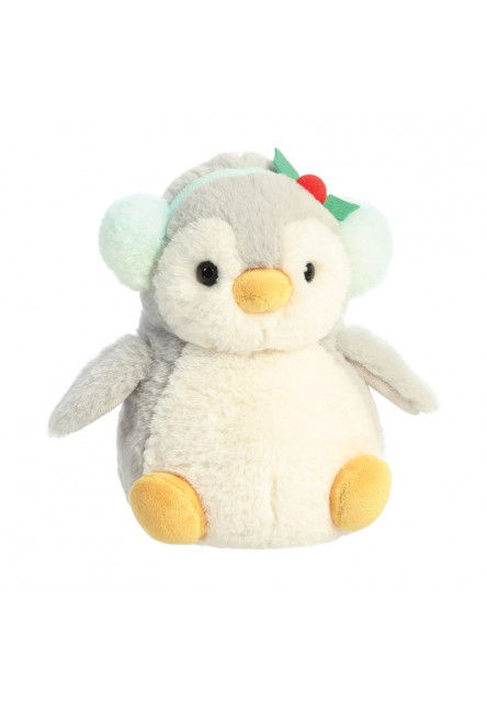 Plüss pingvin - törtfehér karácsony - Pom Pom - 18 cm