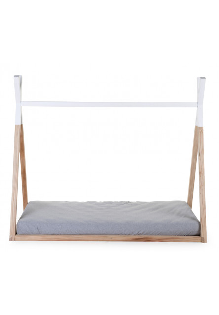 Tipi ágy - 70x140 cm - Fa - Természetes fehér