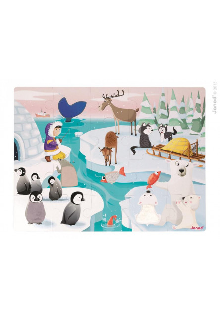 Tapintós puzzle Élet a jégen 20 részes, 3-6 évesek számára  Janod