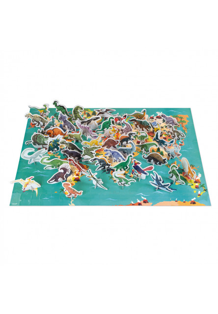 Oktató puzzle Dinoszauruszok 200 db  Janod