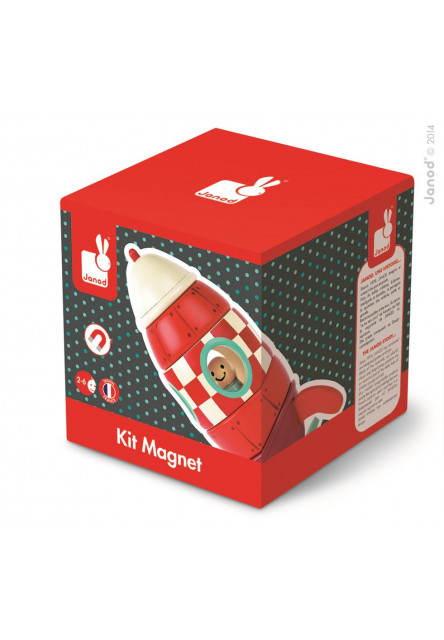 Fa mágneses kirakó Rakéta Kit Magnet 16 cm, 2 éves kortól, 9 rész 