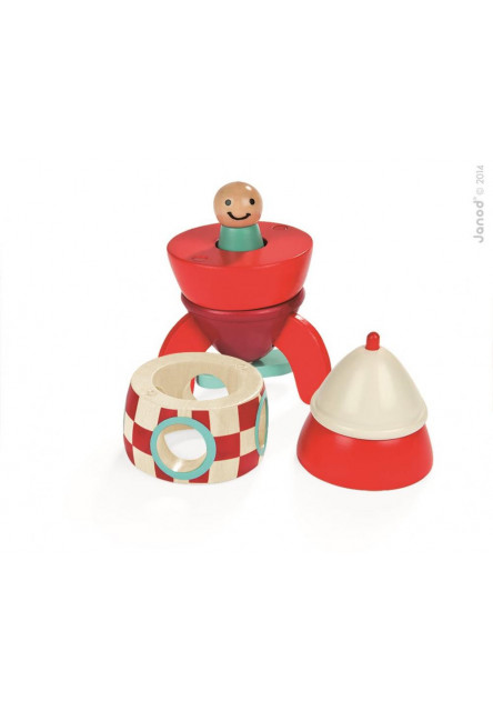 Fa mágneses kirakó Rakéta Kit Magnet 16 cm, 2 éves kortól, 9 rész 