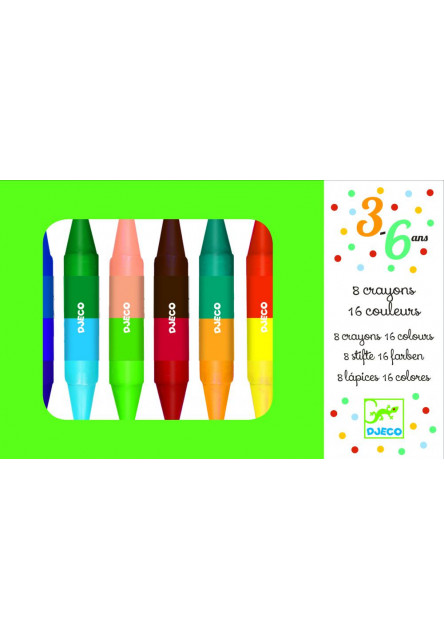 8 duplavégű zsírkréta - 8 twins crayons