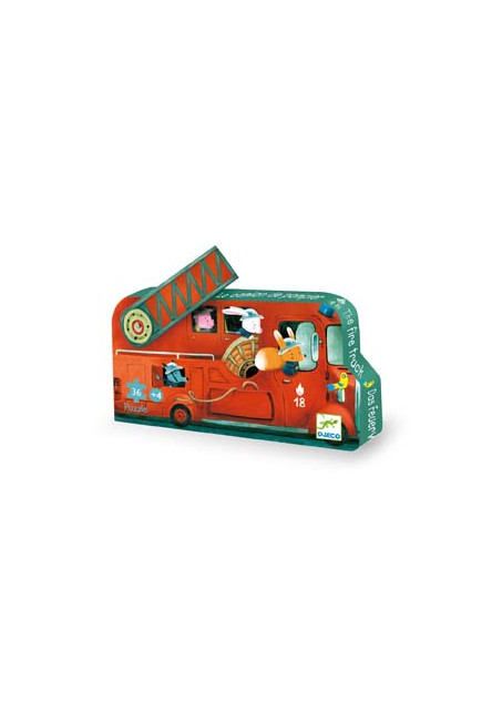 Mini puzzle - A tűzoltóautó - The fire truck DJECO