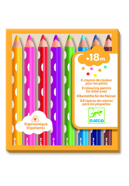 8 colouring pencils for little ones DJECO