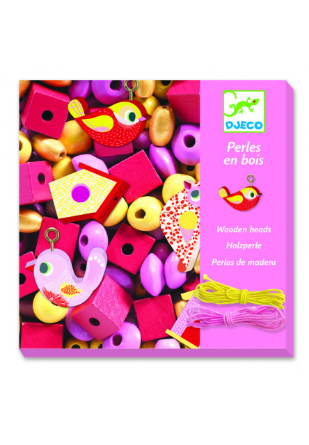 Fa gyöngyök madárkákkal - Wooden beads, bird DJECO