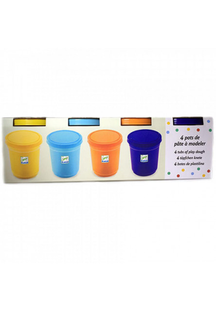 Gyurma - Pillegyurma - 4 tubs of play dough, Plain flour DJECO