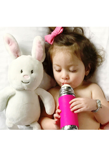 Rozsdamentes acél cumisüveg 325ml (rózsaszín-fehér) 