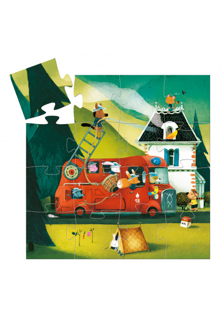 Mini puzzle - A tűzoltóautó - The fire truck