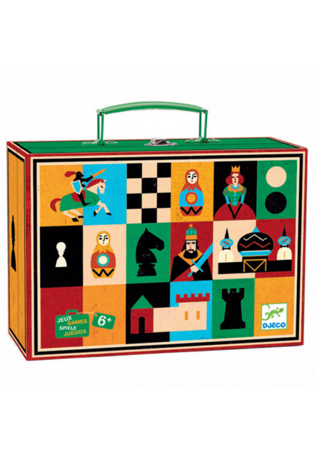 Társasjáték klasszikus - Sakk, Kínai sakk és Dáma - Chess+Checkers DJECO