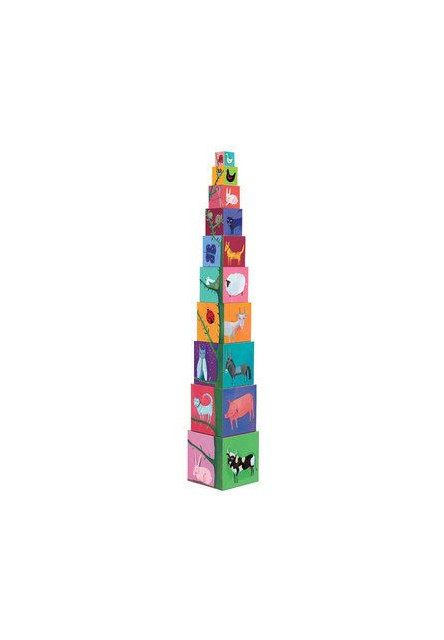 Toronyépítő kocka - Természet és állatok - 10 nature and animal blocks
