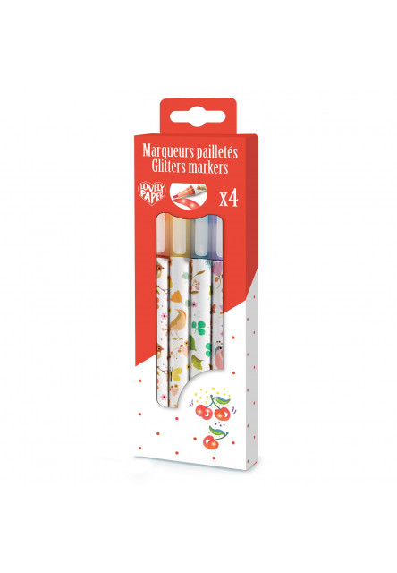 Csillámtoll, 4 szín - 4 Tinou glitter markers