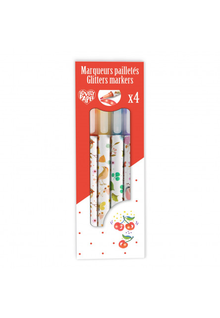 Csillámtoll, 4 szín - 4 Tinou glitter markers