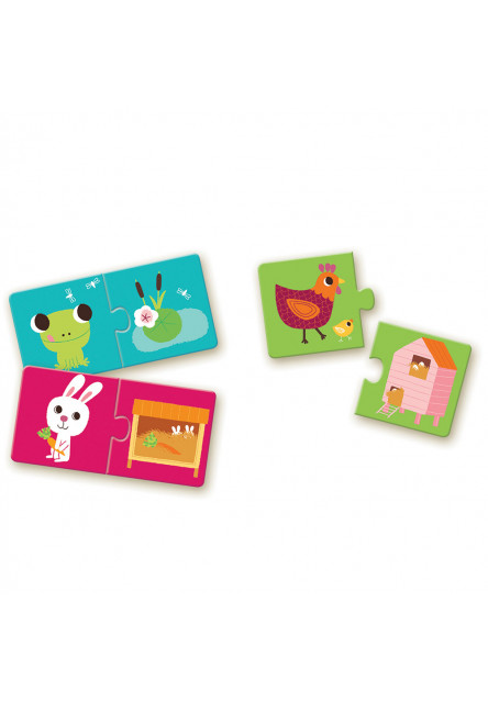 Párosító puzzle - Ki hol lakik - Habitat